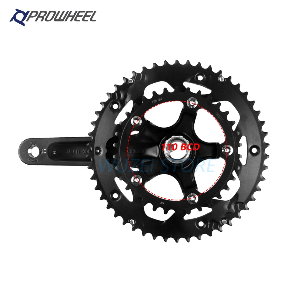 PROWHEEL дорожный полый двойной шатун цепи 50 T-34 T 53 T-39 T 170 мм Кривошип 110/130 BCD Нижний Кронштейн Запчасти для дорожного велосипеда