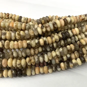 

Discount Wholesale Natural Yellow brown Amazonite Rondelle Loose Stone Beads Fit Jewelry DIY Necklaces or Bracelets 15" 06309