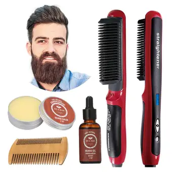 

Multifunctional Hair Comb Brush Beard Straightener Hair Straighten Electric Beard Straightening Comb With Beard Oil Beard Cream