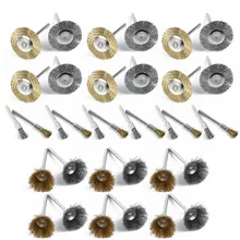 36x латунная стальная проволочная щетка полировочные колеса полный комплект для вращающегося инструмента