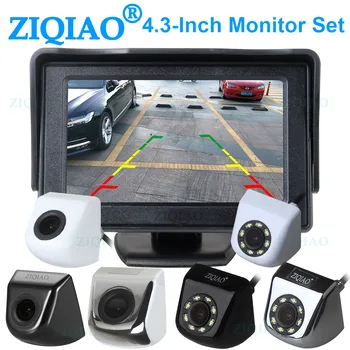 

ZIQIAO 4.3" Car Monitor TFT LCD Display Cameras Reverse HD CCD Camera Parking System For Car Rear View Monitors NTSC PAL