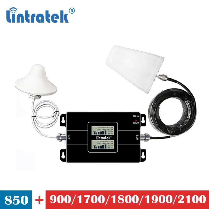 Lintratek двухдиапазонный UMTS CDMA 850 3G 1800 4G 1700 1900 усилитель сигнала 2100 МГц для мобильного