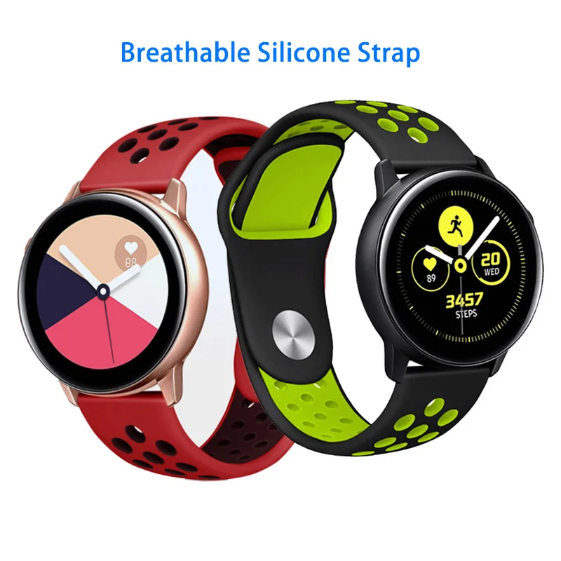20 мм силиконовый ремешок для Samsung Galaxy Watch Active2 22 спортивный Gear S3 Frontier/Classic Huawei Gt 46