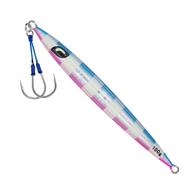 blue pink zebra FUNADAIKO искусственные приманки, металлическая приманка для джига, приманка для рыбалки, медленный джиг для рыбы, джиг с вспомогательным крючком, 80 г, 100 г, 120 г, 150 г, приманка для рыбы - Цвет: blue pink zebra