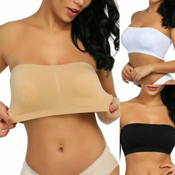 

Ice Silks Air Bra Tube Top Strapless Breathable Soft Tube Top Bandeau Bra Summer Seamless Sexy Lingerie push up underwear K2