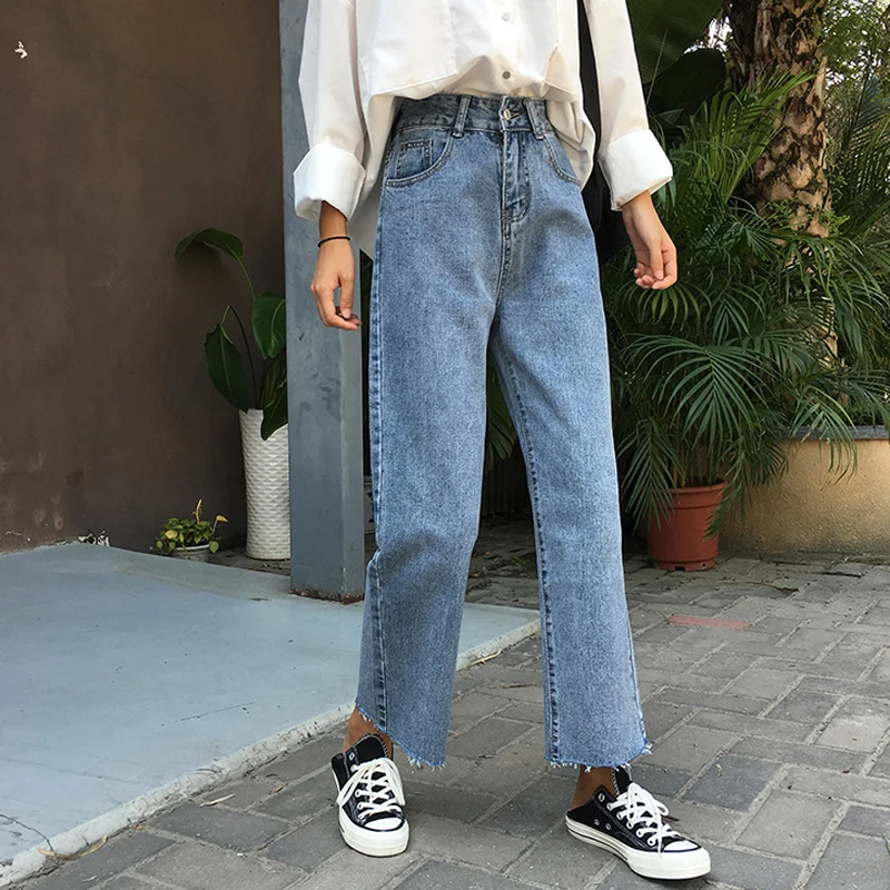 Vintage Women Denim Blue Jeans Trousers High Waisted Autumn Loose Wide Leg Pants High Street Elegant Jeans Vintage Women Denim Blue Jeans Trousers High Waisted Autumn Loose Wide Leg Pants High Street Elegant Jeans