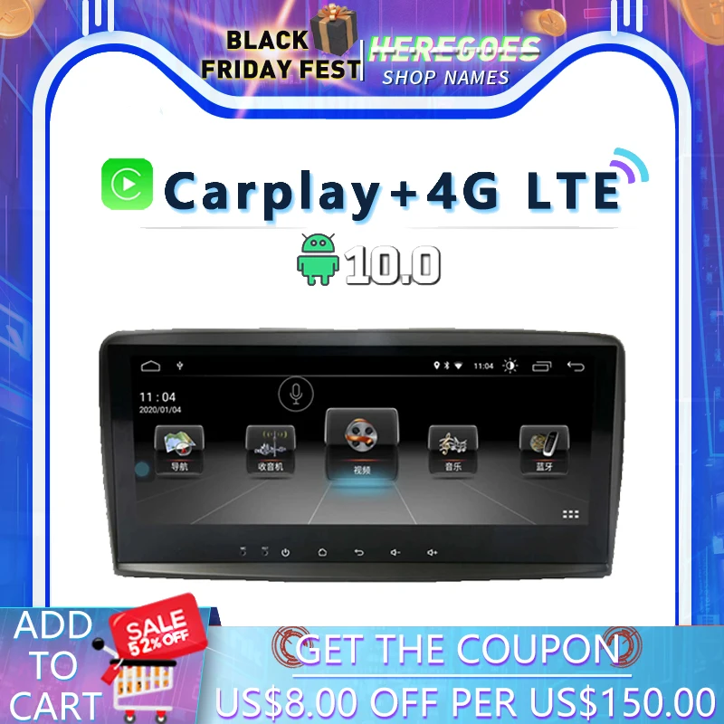 Carplay DSP Android 10 0 4 Гб 64 ГБ Автомобильный dvd плеер 4G LTE для Mercedes Benz R Class W251 R280 R300 R320 GPS Navi
