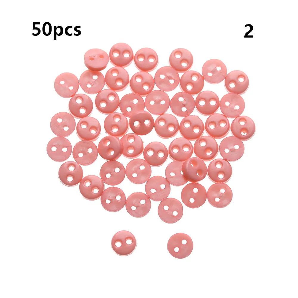 50 шт. 4 мм Ручная работа DIY кукла одежда мини Пуговицы пластиковые пряжки круглые пуговицы конфетных цветов для куклы Одежда Аксессуары для девочек Gif - Цвет: 02