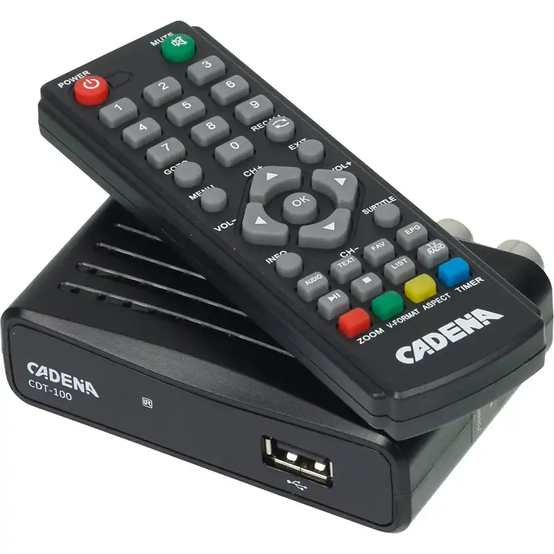Ресивер DVB-T2 CADENA CDT-100, черный, (046/91/00050627) Ресивер DVB-T2 CADENA CDT-100, черный, (046/91/00050627)