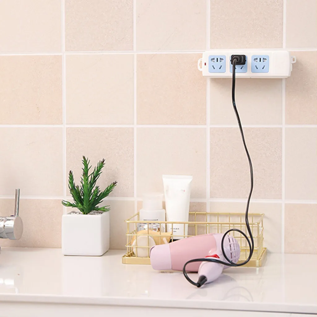 

Creative Power Plug Bracket Power Strip Holder Self-adhesive Wall-mounted Storage Strip Bracket Removable Wall Socket Hook#p7