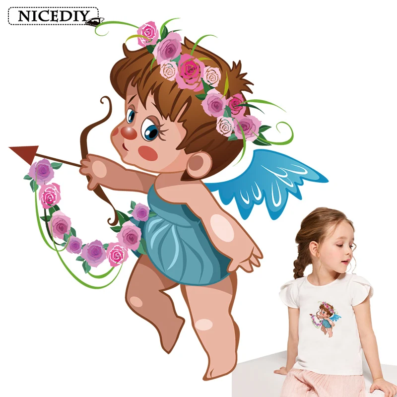 Cupid термо-Стикеры для одежды теплопередача виниловая нашивка с ангелом