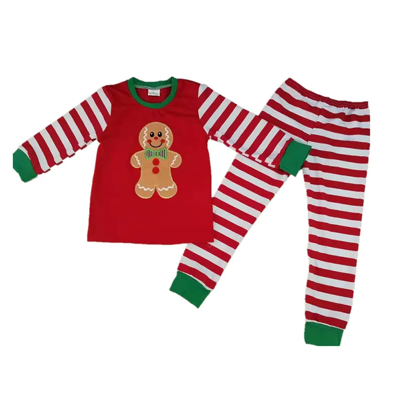 

Children Girls Fall clothes girls outfits gingerbread man top with pants pajamas kids boutique clothing