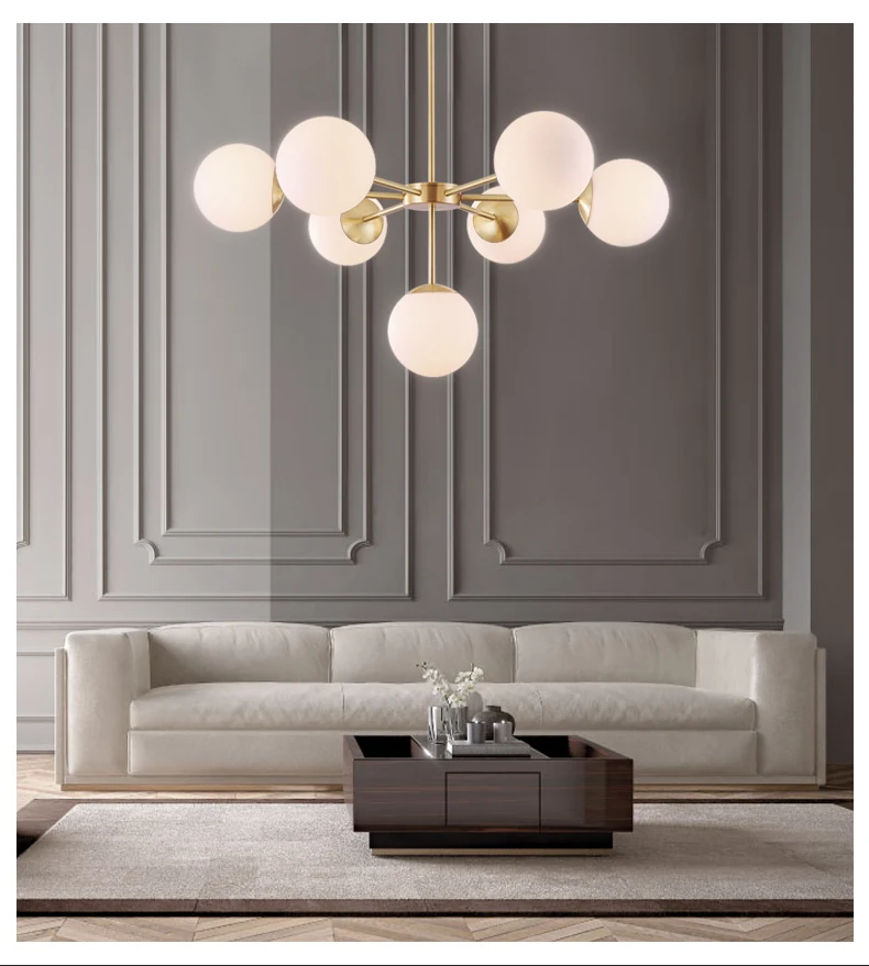 Modern Chandelier Pendant Glass Ball Lights Suspension Lighting Fixture Globe Lamp Modern Kitchen Loft Lighting Fixtures