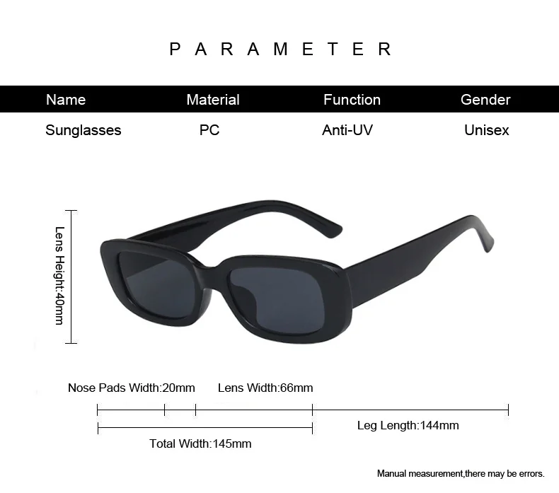 Square Sunglasses Woman Fashion 2022 Vintage Black Shades Sun Glasses Brand Designer Rectangle Mirror Small Frame Oculos_voghion.com