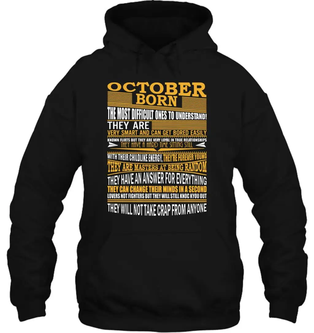Мужская толстовка с капюшоном October Born женская уличная одежда |
