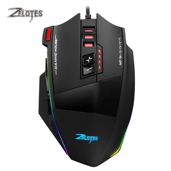 

ZELOTES C-13 Professional gaming mouse 13 Programmable Buttons Wired USB Mouse10000DPI Adjustable RGB Optical Gaming Mice