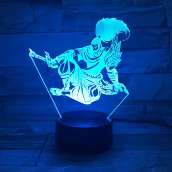 

League of Legends LoL Heros LED Night Light Touch Sensor 7 Color Changing Child Kids the Unforgiven Yasuo Table Lamp Bedroom