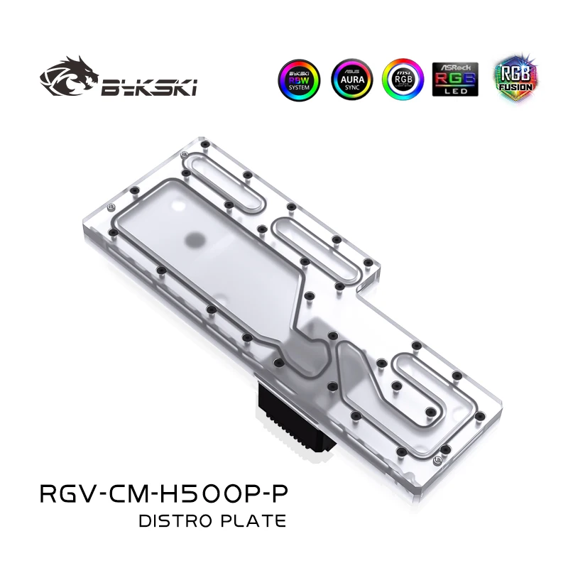 Bykski Acrilico Bordo Canale Di Acqua Soluzione Uso Per Coolermaster H500M/500P Case Del Computer Per Cpu E Gpu Blocco Di/3Pin Rgb Luce