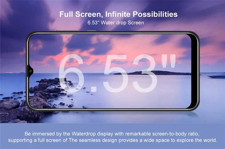 XGODY A90 3G Smartphone 6.53" Waterdrop Screen Android 9.0 Mobile Phone 2GB 16GB MTK6580 Quad Core 5MP Camera 3000mAh Cellphone