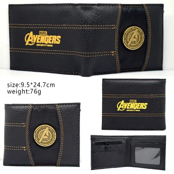 

Summer Style Fashion Men Wallets DC Comics Purse The Avengers America captain Purse Money Bag Top Brand Leather PVC Wallet