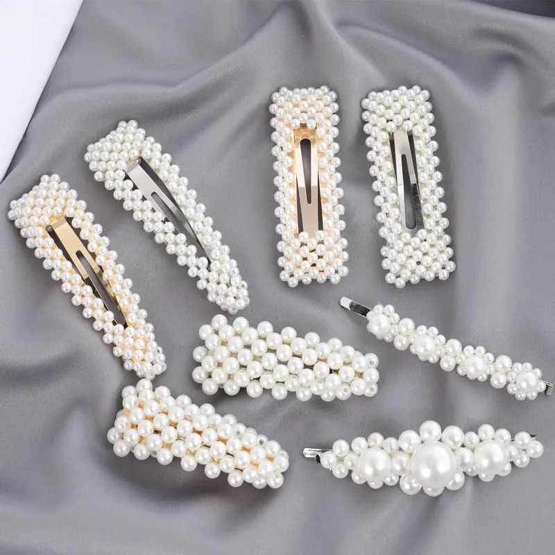 

Fashion Barettes Cheveux Femme Pearl Hair Clip for Women Elegant Korean Design Snap Barrette Stick Hair Styling Accessories