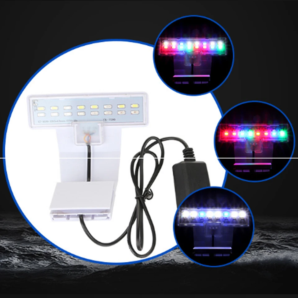 New 5W Aquarium Led Lighting Blue White Waterproof Clip on LED Plants Grow for Freshwater Fisk Tanks|Светильники| |