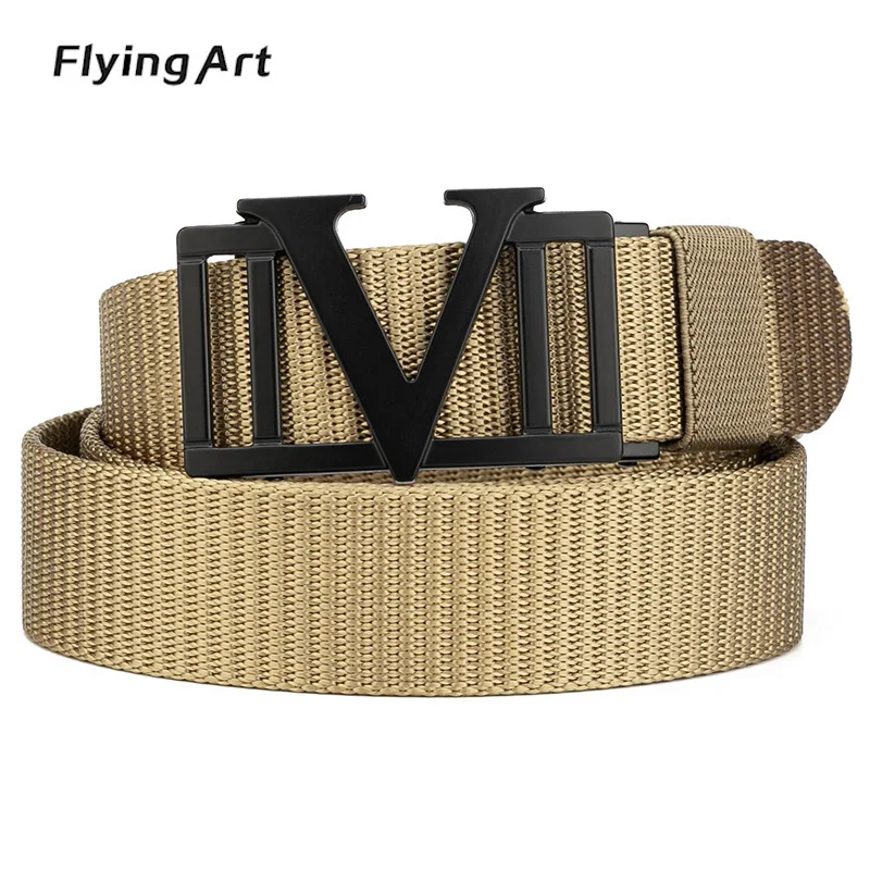 34MM Tactical Nylon Men's Designer Casual Belt Outdoor Training Automatic Metal Buckle Police Heavy Hunting Men Women Jeans Belt