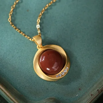 

JINWATERYU S925 sterling silver pendant chain natural south high-end classic ladies round clavicle chain