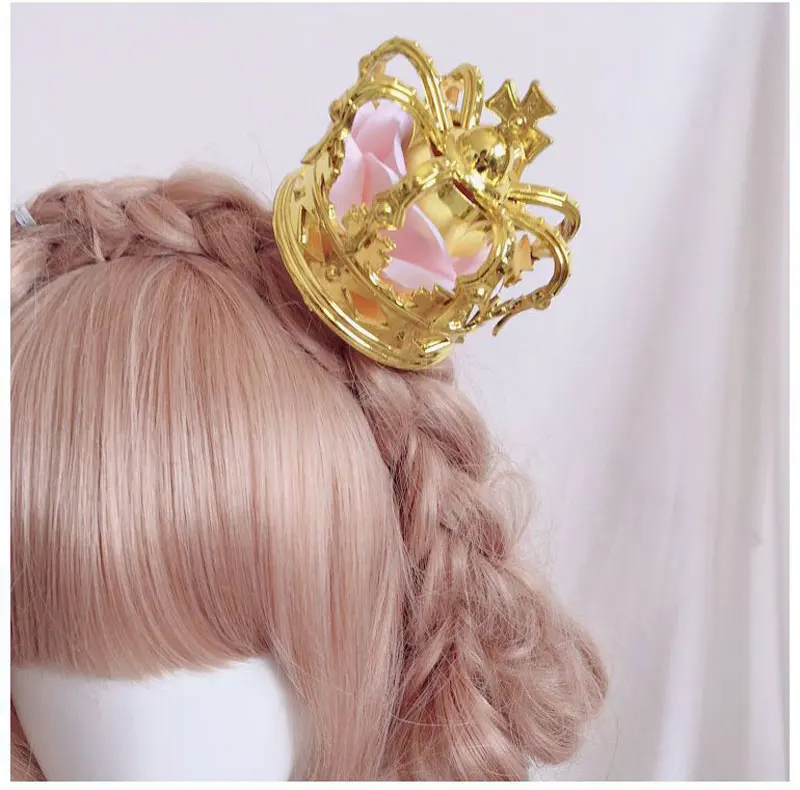 Лолита британская императорская корона на голову заколка Роза Корона повязка на голову принцесса заколка для волос аксессуары для маскарада на Хеллоуин