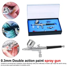 1 шт. инструмент для татуировки двойного действия Аэрограф краска воздушная щетка Распылитель ручка-распылитель набор для игл краска для тела Искусство тела