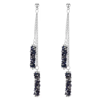 

Korean Statement Blue Crystal Earrings Long Tassel Earrings For Women Fashion Jewelry 2020 Oorbellen Brincos Aretes De Mujer