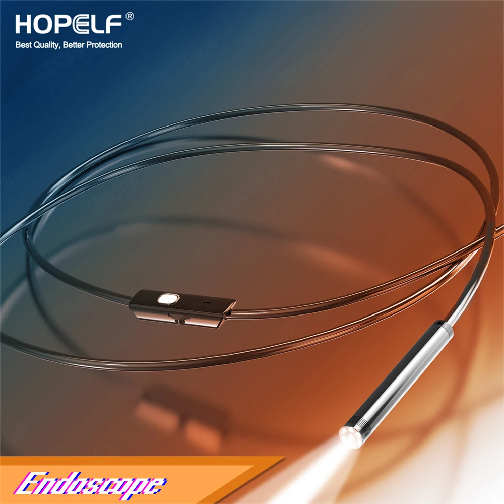Cámara endoscópica impermeable de 7mm, endoscopio Flexible IP67, 6 LED de Inspección, para teléfono Android, tipo C, USB