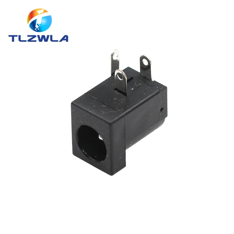 DC power jack socket 10pcs 5.5x2.1mm DC-005 black DC power jack socket DC connectors supply barrel-type right angle PCB mount terminal