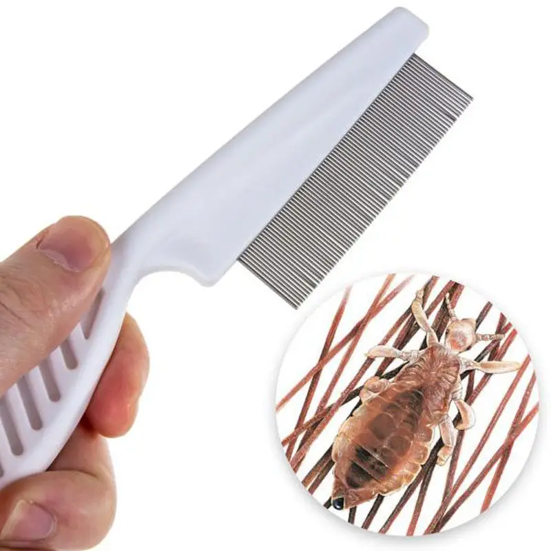 

2020 New Hot Fashion Dog Cat Metal Nit Head Hair Lice Comb Fine Toothed Flea Flee Handle For Pet NEW   