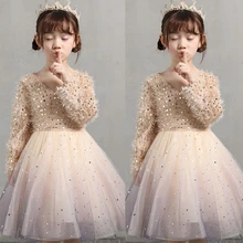 Новое поступление года, модное платье для девочек вечерние платья принцессы юбка-пачка для детей возрастом от 3 до 12 лет, блестящая детская одежда с блестками для девочек, стиль INS