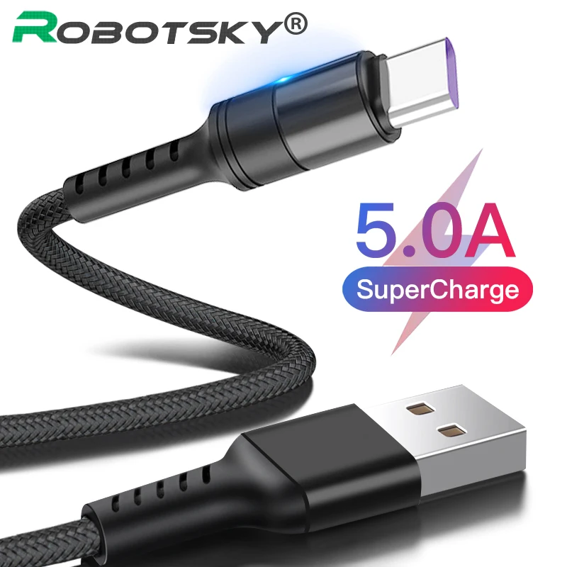 USB C кабель 5A Supercharge Type для Huawei Mate 20 P20 P30 Pro Быстрая зарядка | Мобильные телефоны и