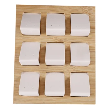 

9Pcs Wood Earring Card Holder Tray for Jewelry Accessory Display White