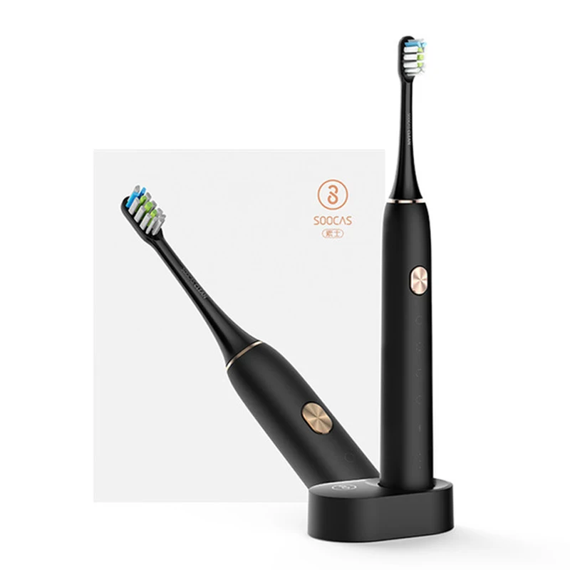Black Standard Soocas X3 звуковая электрическая зубная щетка обновленная для взрослых Водонепроницаемая ультра звуковая автоматическая зубная щетка USB перезаряжаемая - Цвет: Black Standard