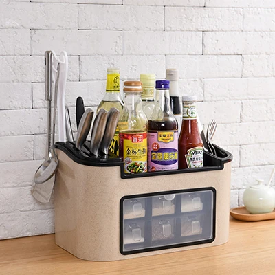 Многофункциональный кухонный стеллаж для хранения приправ, кухонные полки для хранения кухонных инструментов C1290 f - Цвет: 07