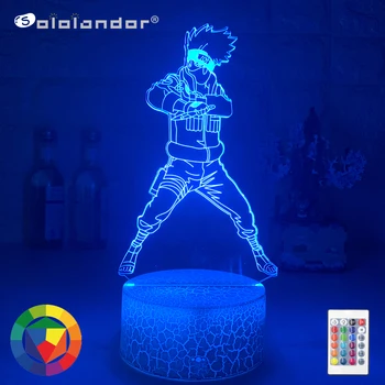 

New Naruto Figure Usb 3d 7 colors led night light Touch Sensor decorative lights Boys Child Kids Gift Kakashi table lamp bedside