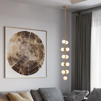 

Nordic lamps restaurant stairs glass ball creative personality living room corner clothing store model room pendant lamp LB40914