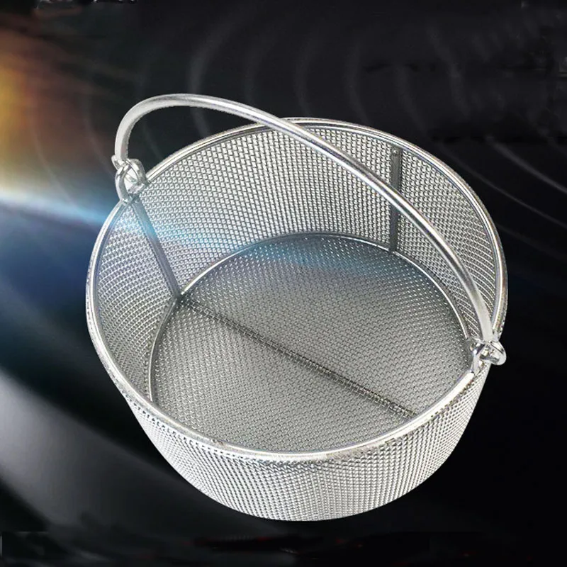 OD.30x30cm SS304 stainless steel metal parts cleaning net dryer basket strainer box extra ear with handle ultrasonic cleaner