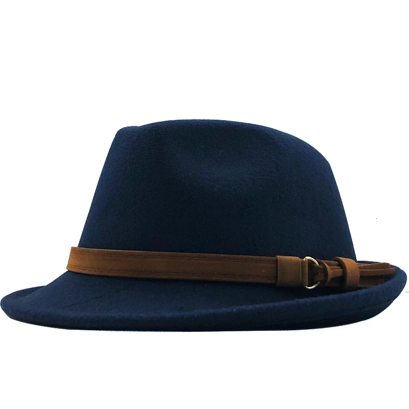 wide brim fedora New Wool Women Men Fedora Hat For Winter Autumn Elegant Lady Gangster Trilby Felt Homburg Church Jazz Hat 55-58CM adjustable goorin bros fedora