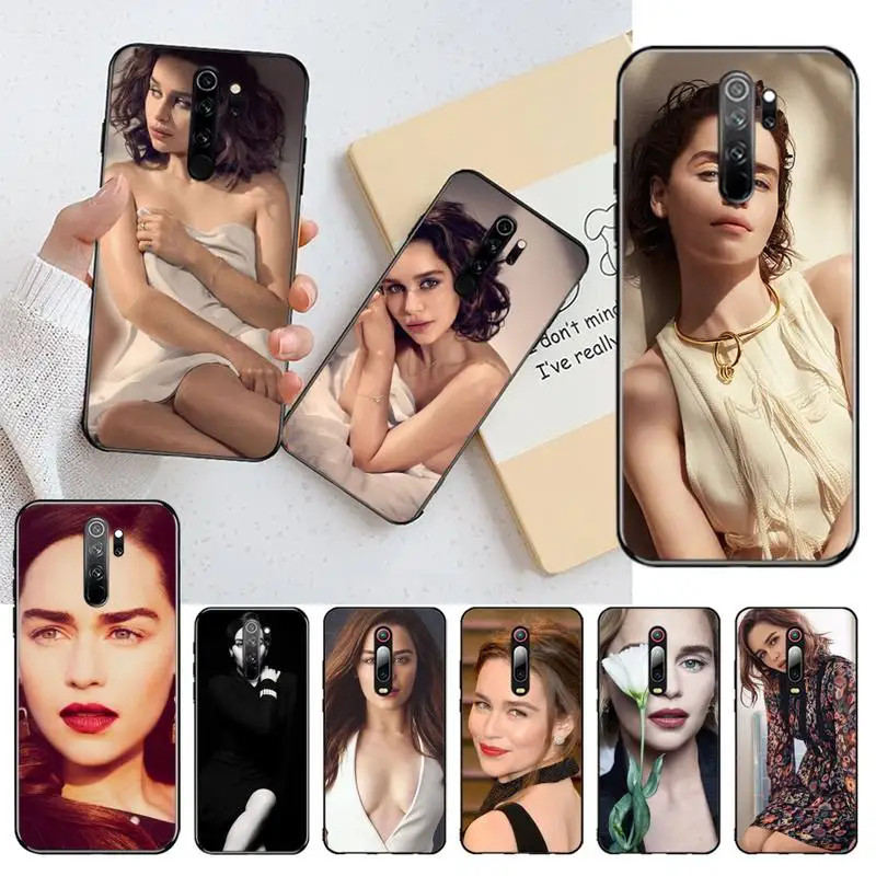 

HPCHCJHM Emilia Clarke Bling Cute Phone Case for Redmi Note 8 8A 7 6 6A 5 5A 4 4X 4A Go Pro Plus Prime