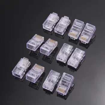 

RJ45 CAT5 CAT5E Modular Cable Head Ethernet Gold Plated Network Connector