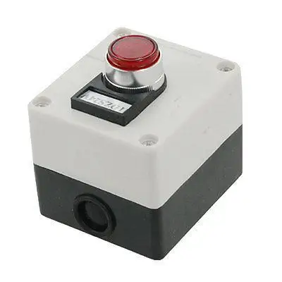 

DC 24V Red Indicator Self Locking Push Button Switch