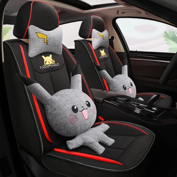 

Full Coverage flax fiber car seat cover auto seats covers for seat leon 1 2 3 5f mk1 mk2 mk3 toledo 2