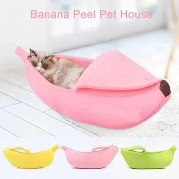 

Cat Bed Cute Banana Peel Shape Pet Nest Warm House for Dog Cat Winter Sleeping Cat Beds for Cats Nest Warm Boat House
