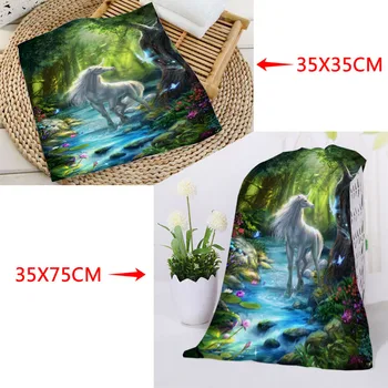 

Custom unicorn horses Towels Microfiber Travel Fabric Quick Drying Printing Absorbent Wearable Towel Beach Hair Towels