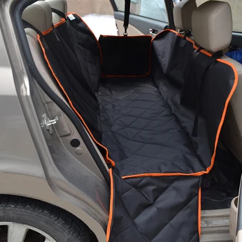 

Pet Car Seat Cover Waterproof Non-skid Dog Cat Seat Covers with Orange Brim and 2 Side Flaps for Cars Trucks and SUV
